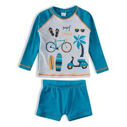 Conjunto De Praia Infantil Proteção Uv - Bike - Petit Papillon Bebê & Criança