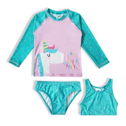 Conjunto De Praia Proteção Uv Unicórnio Magic - 3 ... - Petit Papillon Bebê & Criança