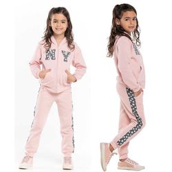 Conjunto Moletom Infantil Feminino Estrelas Ny - Petit Papillon Bebê & Criança