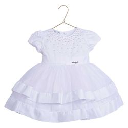 Vestido Batizado Tule 2 Saias - Petit Papillon Bebê & Criança