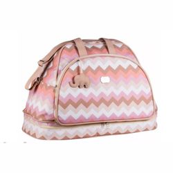 Mala De Maternidade Chevron Rosa - Petit Papillon Bebê & Criança