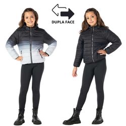 Jaqueta Feminina Degradê Preta - Dupla Face - Petit Papillon Bebê & Criança