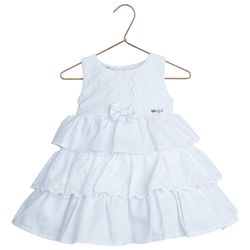 Vestido Batizado Camadas Bordado Inglês - Petit Papillon Bebê & Criança