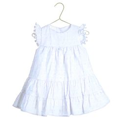 Vestido Crepe Air Flow Poá Branco - Petit Papillon Bebê & Criança