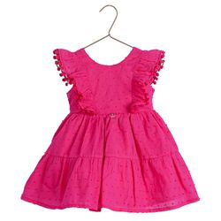 Vestido Crepe Air Flow Poá Pink - Petit Papillon Bebê & Criança