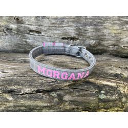 COLEIRA BABY PERSONALIZADA 3cm cinza riscado com n... - PETSPACE