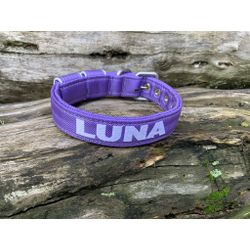 COLEIRA BABY PERSONALIZADA 3cm lilás com nome em b... - PETSPACE