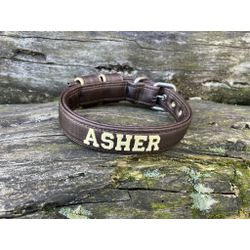COLEIRA BABY PERSONALIZADA 3cm marrom com nome em ... - PETSPACE