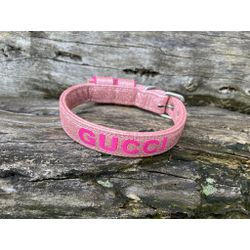 COLEIRA BABY PERSONALIZADA 3cm glitter rosa com no... - PETSPACE