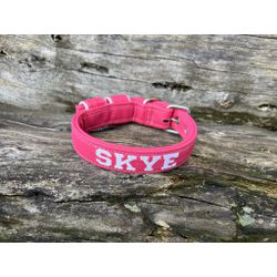 COLEIRA BABY PERSONALIZADA 3cm rosa com nome em br... - PETSPACE