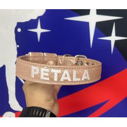 COLEIRA BABY PERSONALIZADA 3cm glitter bege com no... - PETSPACE