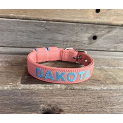 COLEIRA BABY PERSONALIZADA 3cm salmão com nome em ... - PETSPACE