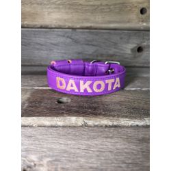 COLEIRA BABY PERSONALIZADA 3cm roxa com nome em sa... - PETSPACE