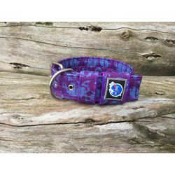 COLEIRA ESTAMPADA 5cm caveira roxa - 919 - PETSPACE