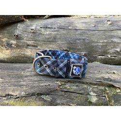 COLEIRA ESTAMPADA 5cm xadrez azul - 921 - PETSPACE