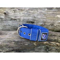 COLEIRA LISA 5cm azul riscado - 1208 - PETSPACE