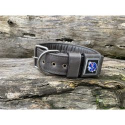 COLEIRA LISA 5cm cinza chumbo - 1211 - PETSPACE
