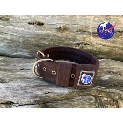 COLEIRA LISA 5cm camurça marrom - 1130 - PETSPACE
