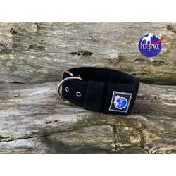 COLEIRA LISA 5cm camurça preta - 1131 - PETSPACE