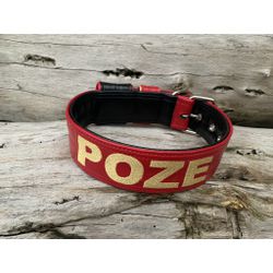 COLEIRA PERSONALIZADA 5cm vermelho/preto com nome ... - PETSPACE
