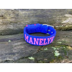 COLEIRA PERSONALIZADA 5cm glitter azul com nome em... - PETSPACE