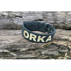 COLEIRA PERSONALIZADA 5cm camurça verde com nome e... - PETSPACE