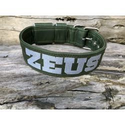 COLEIRA PERSONALIZADA 5cm militar com nome em prat... - PETSPACE