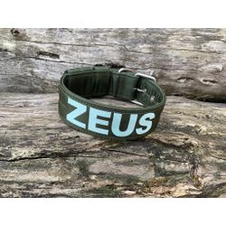 COLEIRA PERSONALIZADA 5cm militar com nome em verd... - PETSPACE