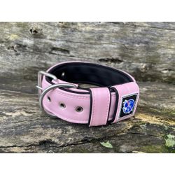 COLEIRA SUPERCONFORT 5cm rosa bebê com preto - 809 - PETSPACE