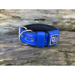 COLEIRA SUPERCONFORT 5cm azul liso com preto - 819 - PETSPACE