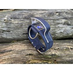 COLEIRA TÁTICA 5cm COM ALÇA azul marinho - 1302 - PETSPACE