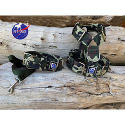 KIT PEITORAL UNIVERSAL, COLEIRA CAMUFLADA E GUIA D... - PETSPACE