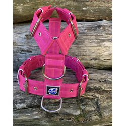 Peitoral universal premium rosa liso - 027 - PETSPACE