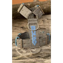 Peitoral universal personalizado poliéster cinza r... - PETSPACE