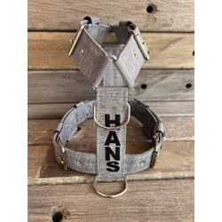Peitoral universal personalizado poliéster cinza r... - PETSPACE