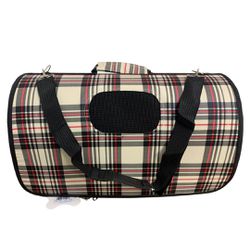 Bolsa para transporte pet - estampa xadrez G - 40... - PETUT PETS