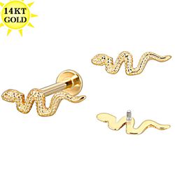 Elegante Cobrinha Elaborada Em Ouro 14K Solido - ... - Pierce Boutique