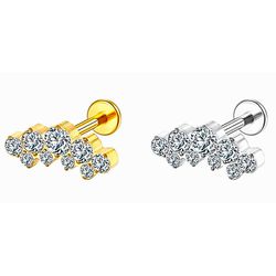 Cluster Labret 5 Pedras ZIrcônias Decrescente Com ... - Pierce Boutique