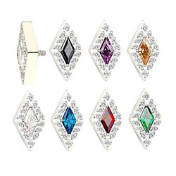  Labret Formato Losango Cravejado C/ 14 Pedras Zir... - Pierce Boutique