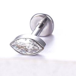 Piercing Labret com Zircônia Marquise - PB-0791 - Pierce Boutique