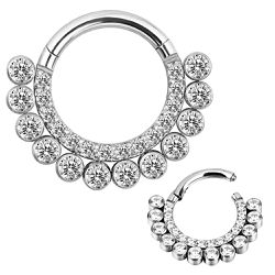 Argola Segmentada Com Pedras Cz Lapidadas - PB-103 - Pierce Boutique