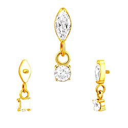 Labret, com 02 Pedras CZ Arredondas , Pedras CZ (1... - Pierce Boutique