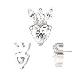  Labret- Coração Adornado com 03 Pedras Marquise C... - Pierce Boutique