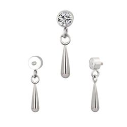 Labret,Brinco Pendente de Pedra Zircônia em Titâni... - Pierce Boutique