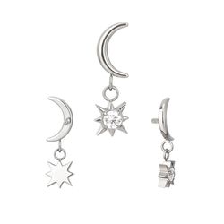 Labret- Lua Com Estrela dançante Adornada com Pedr... - Pierce Boutique