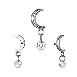 Labret Lua Crescente Com Pedra Zircônia Confeccion... - Pierce Boutique