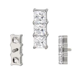  Labret Titanio 03 Pedras CZ em Linha - PB-1671 - Pierce Boutique
