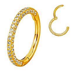  Piercing Argola Pedraria Nos 3 Lados Titânio com ... - Pierce Boutique