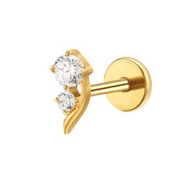 Labret de flor Rosa com Swarovski - PB-W4331 - Pierce Boutique