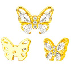  Piercing Labret Borboleta com 07 Zircônias Lapida... - Pierce Boutique